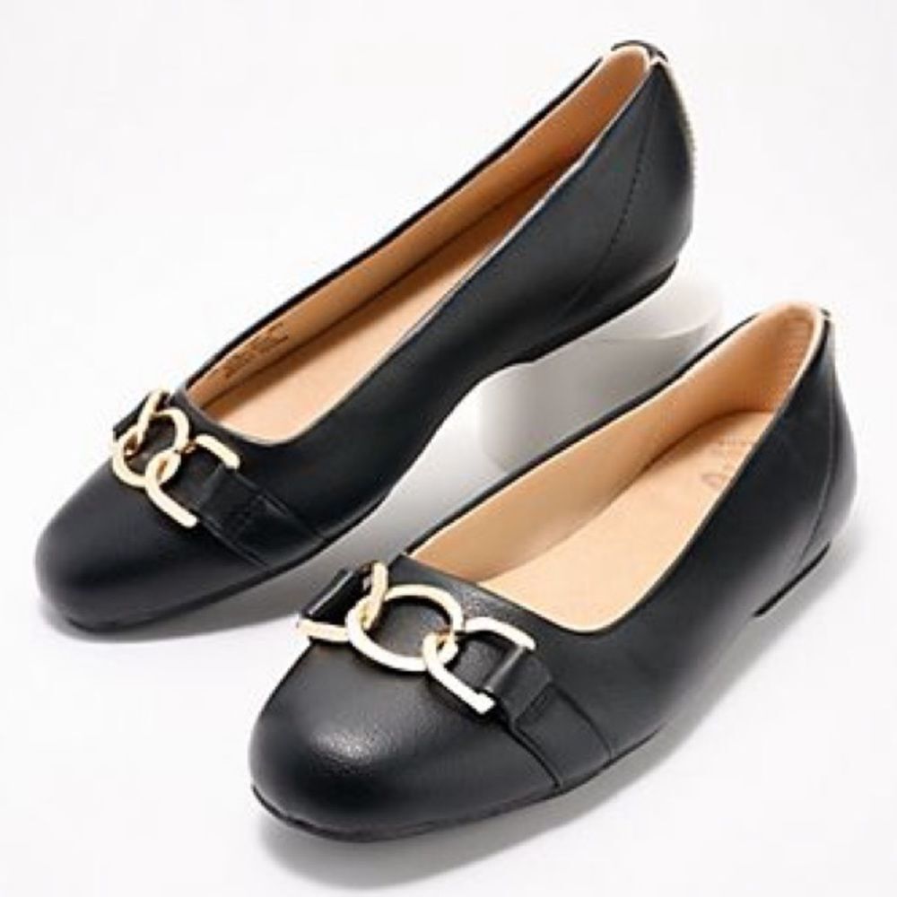 NWOB Dr. Scholl's | Womens Black Gold Accent Wexley Adorn Ballet Flat 6
